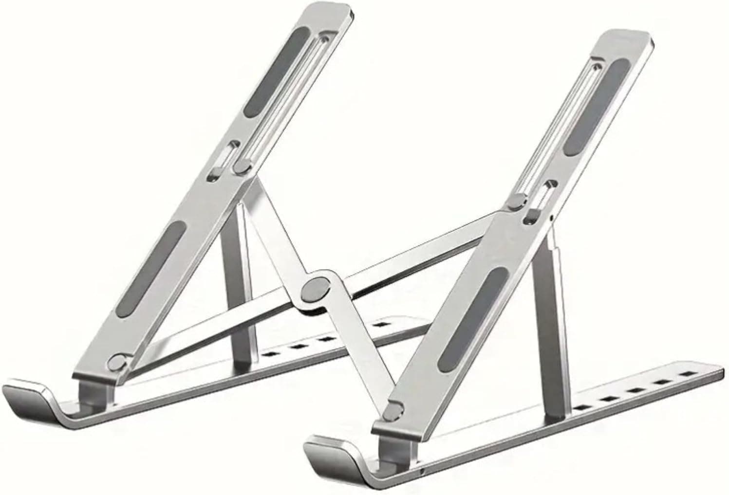 Adjustable Laptop Stand for Desk Foldable Aluminum Laptop Stand Silver Lightweight Portable Laptop RiserDurable Laptop Holder Adjustable Compatible with MacBook Dell HP & More 27 5.5 2.5cm